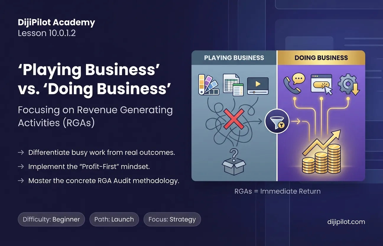10.0.1.2 - "Playing Business" vs. "Doing Business": Identifying Revenue Generating Activities (RGAs) (Difficulty: Beginner | Path: Launch)