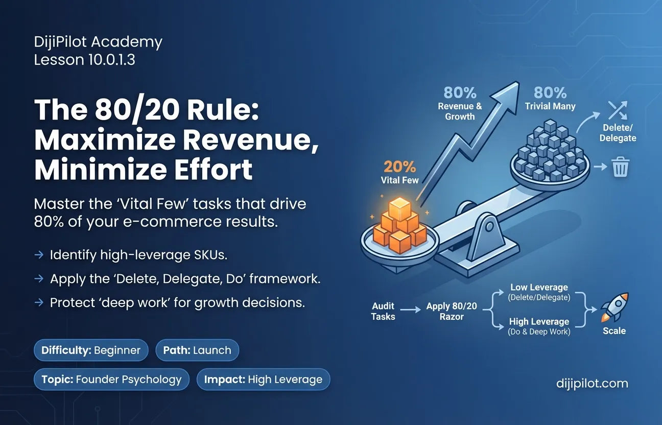 10.0.1.3 - The 80/20 Rule of Founder Energy: Why 20% of Tasks Bring 80% of Revenue (Difficulty: Beginner | Path: Launch)