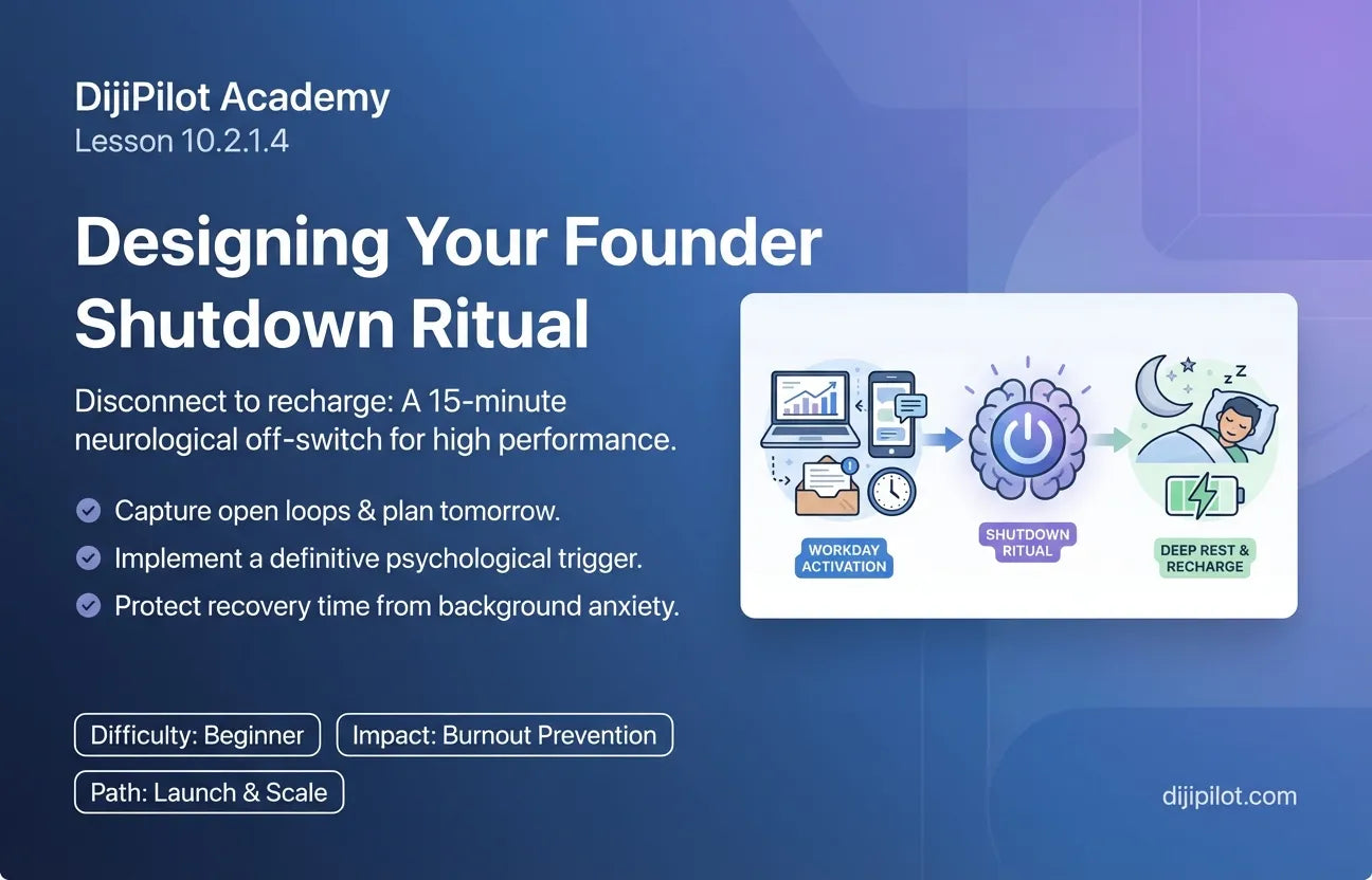 10.2.1.4 - Designing a "Shutdown Ritual": How to disconnect specifically to recharge for tomorrow (Difficulty: Beginner | Path: Launch)