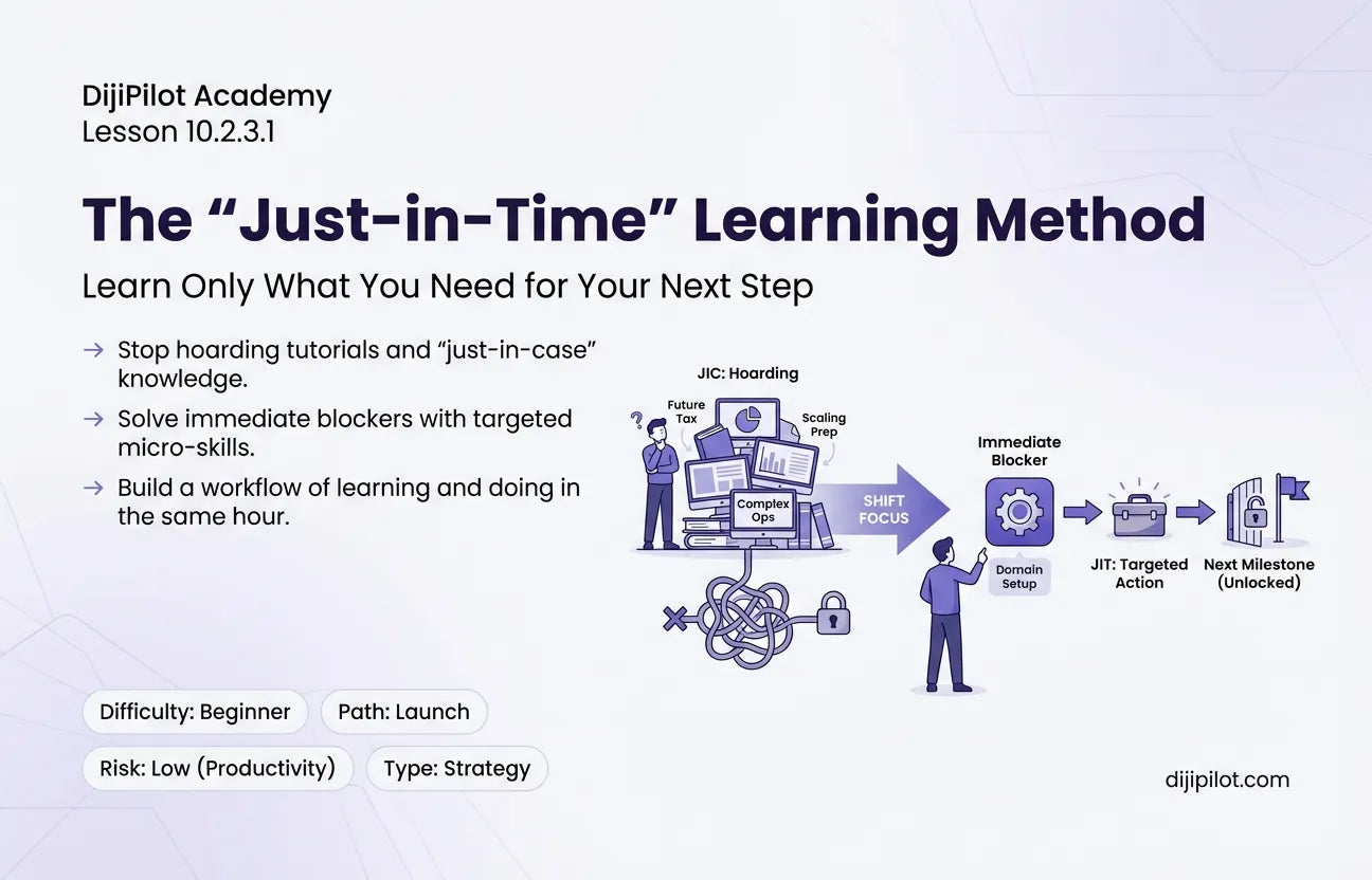 10.2.3.1 - The "Just-in-Time" Learning Method: Why You Should Only Learn What You Need for the NEXT Step (Difficulty: Beginner | Path: Launch)