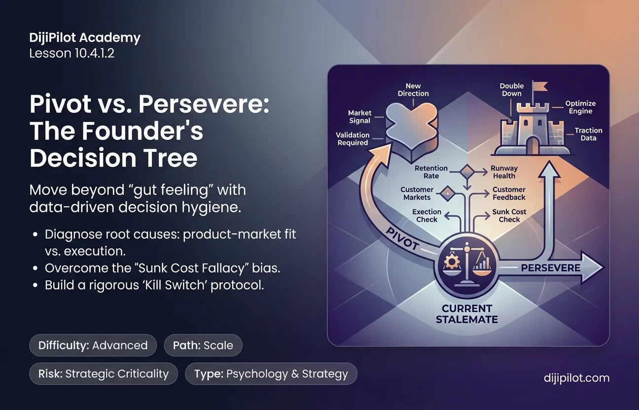 10.4.1.2 - Business Pivot vs. Persevere: A Practical Decision Tree for Founders (Difficulty: Advanced | Path: Scale)