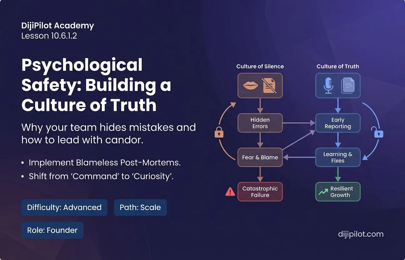 10.6.1.2 - Psychological Safety: Why Your Team Hides Mistakes From You (and How to Stop It) (Difficulty: Advanced | Path: Scale)