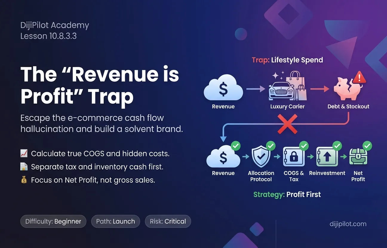 10.8.3.3 - "Revenue is Profit": Spending gross revenue on lifestyle before paying COGS and Taxes (Difficulty: Beginner | Path: Launch)