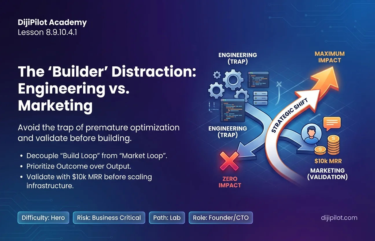 8.9.10.4.1 - The "Builder" Distraction: Engineering vs. Marketing (Difficulty: Hero | Path: Lab)