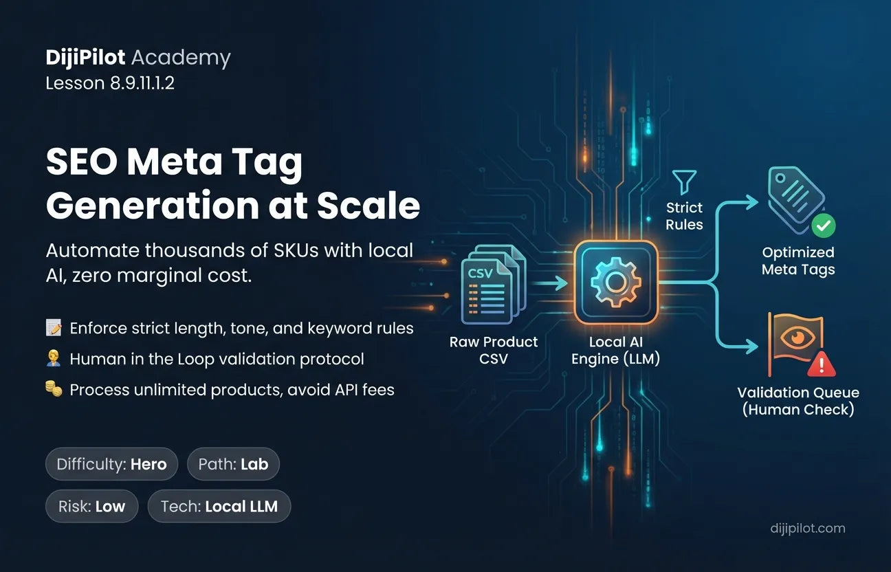 8.9.11.1.2 - SEO Meta Tag Generation for Thousands of SKUs (Difficulty: Hero | Path: Lab)