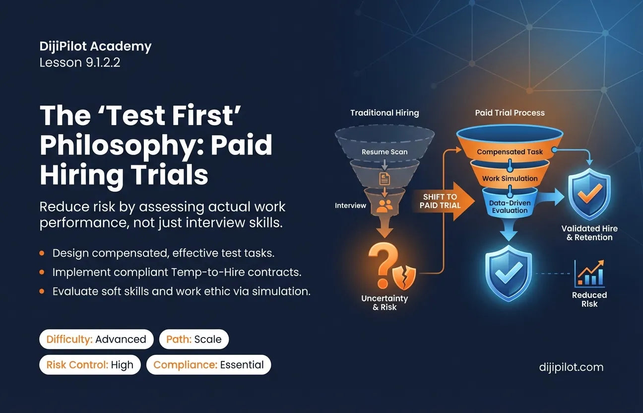 9.1.2.2 - The "Test First" Philosophy: Why You Never Hire Without a Paid Trial (Difficulty: Advanced | Path: Scale)