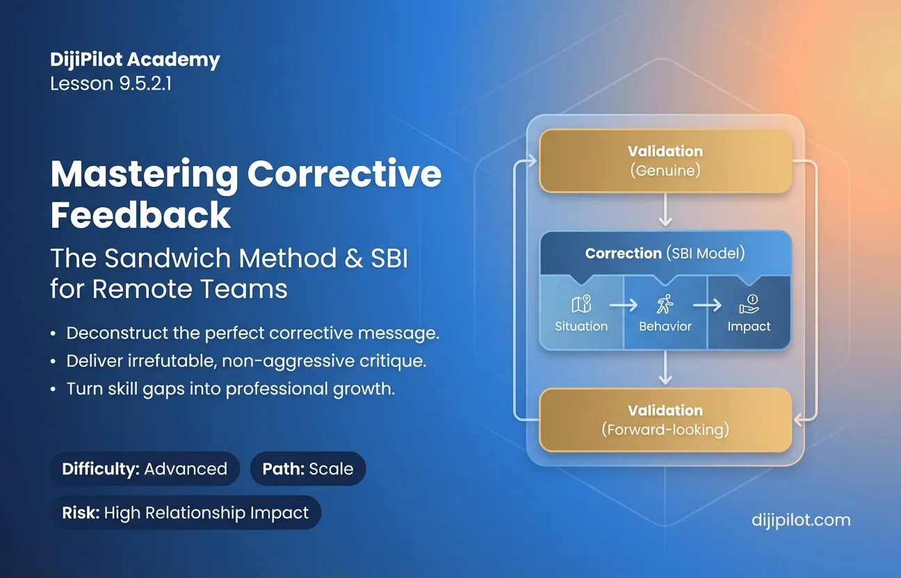 9.5.2.1 - How to Give Corrective Feedback Without Demotivating (The Sandwich Method) (Difficulty: Advanced | Path: Scale)