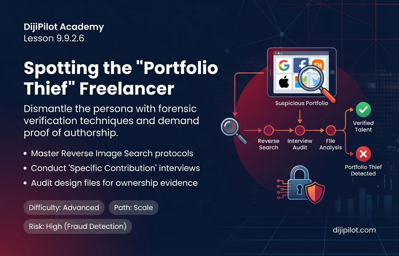 9.9.2.6 - The "Portfolio Thief": Freelancers showing work from big brands that they only did minor data entry for (Difficulty: Advanced | Path: Scale)
