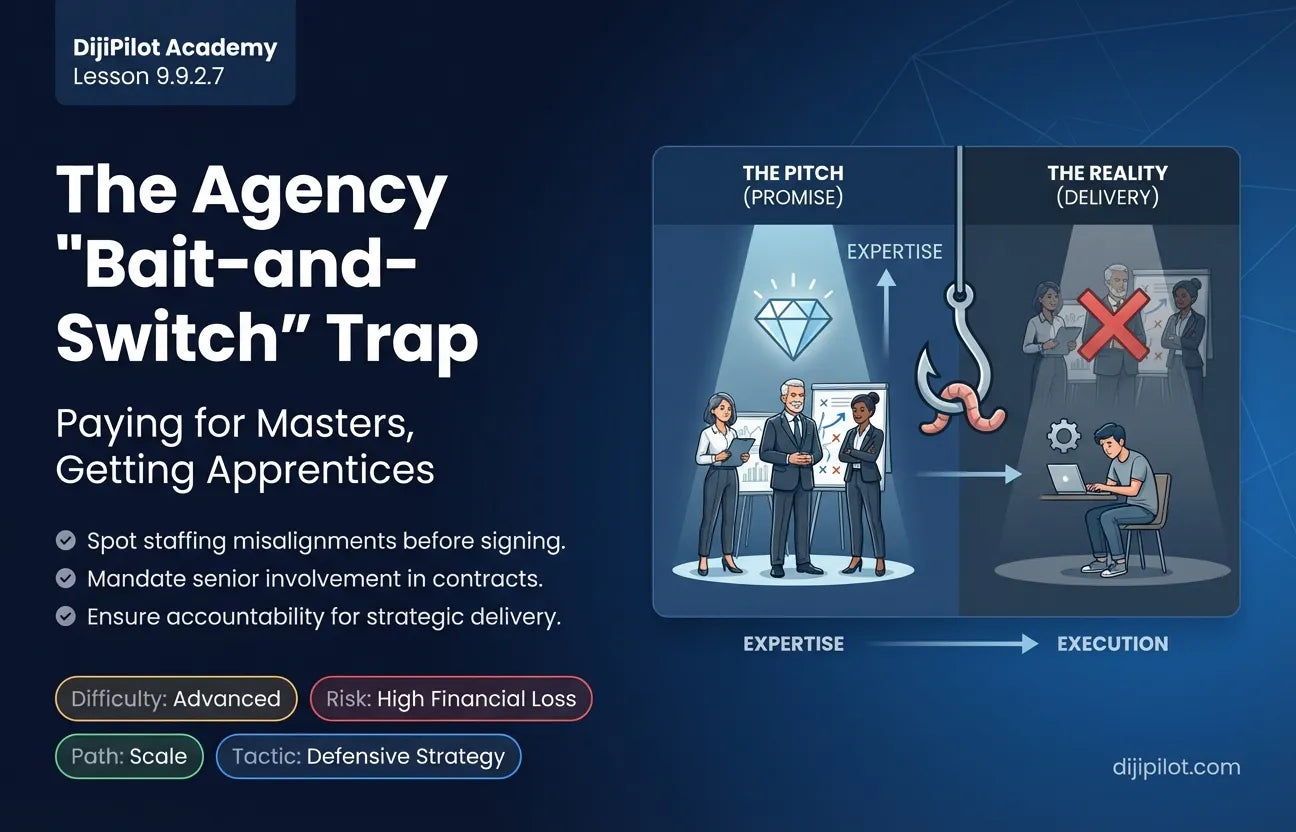 9.9.2.7 - The "Bait-and-Switch": An agency pitching you with their Senior Team, then handing your account to a Junior Intern (Difficulty: Advanced | Path: Scale)